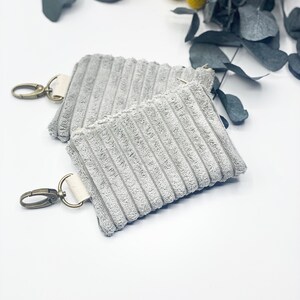 Mini portafoglio BreitCord grigio chiaro, portafoglio piccolo, borsellino, mini portafoglio, mini borsellino, mini astuccio, portamonete