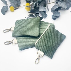 Mini billetera pana verde abeto, billetera pequeña, billetera, mini billetera, mini monedero, mini billetera, mini estuche, estuche para monedas verde