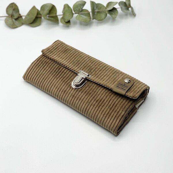Corduroy wallet, corduroy wallet Stylish, spacious & perfect for on the go! Corduroy wallet, hazelnut brown, wallet, women's wallet