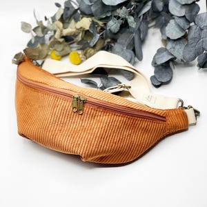Bauchtasche Cord rostrot, Gürteltasche Cord, Hipbag Kupfer, BumBag Cord, Crossbag cord, Crossbodybag Cord, Cordtasche fuchs, Bananentasche