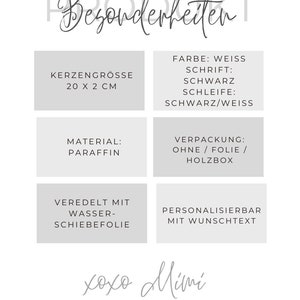 1x Kerze mit Spruch personalisiert, Botschaft, Stabkerze weiß