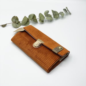 Corduroy wallet, corduroy wallet, rust red: stylish, spacious & perfect for on the go! Wallet cord copper, wallet, women's wallet