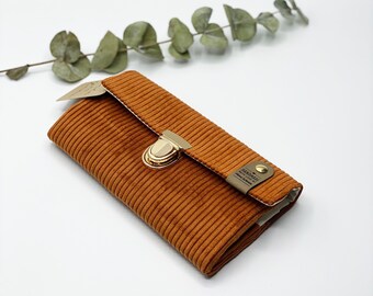 Corduroy wallet, corduroy wallet, rust red: stylish, spacious & perfect for on the go! Wallet cord copper, wallet, women's wallet