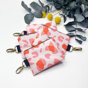 Mini carteira com estampa de leopardo, carteira pequena, bolsa, mini carteira, mini bolsa, mini estojo, porta-moedas leopardo