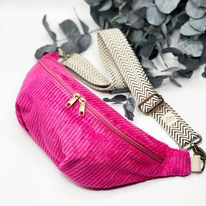 Bauchtasche Cord pink, Gürteltasche Cord, Hipbag pink, BumBag Cord, Crossbag cord, Crossbodybag Cord, Cordtasche pink, Bananentasche