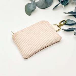 Mini Portemonnaie Cord babyrosa, kleines Portemonnaie, Geldbörse, Mini-Geldbörse, Minigeldbörse, Miniportemonnaie, Münzetui rosa