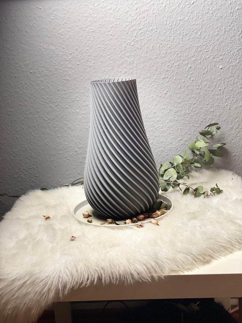 Vase / Dekovase / 3D Druck 32 cm WEIß / Pampasgras / Etsy.de