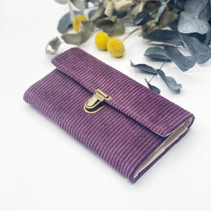 Portemonnaie Cord, Cordportemonnaie Lila: Stilvoll, geräumig & perfekt für unterwegs! Geldbörse Cord lila, Geldbeutel cord, Portmonee