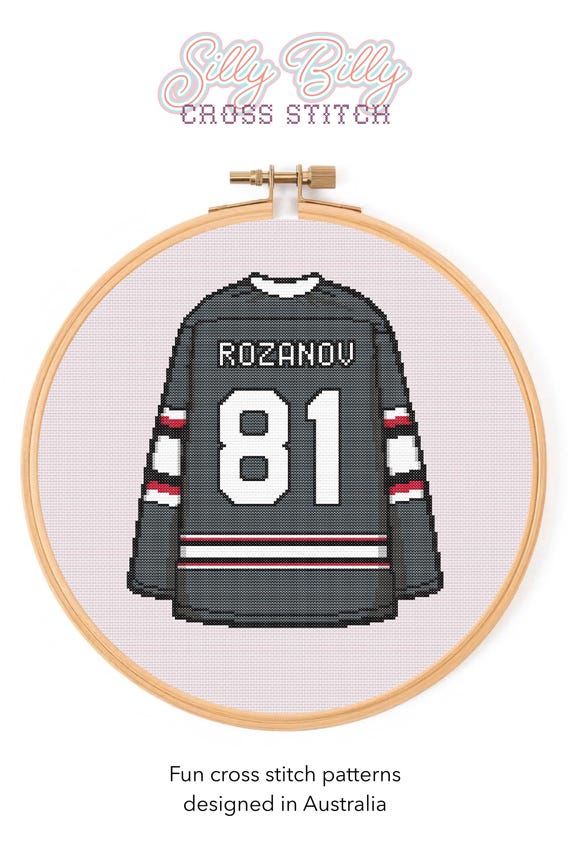 Ilya Rozanov Jersey Cross Stitch Pattern: Heated Rivalry Geeky