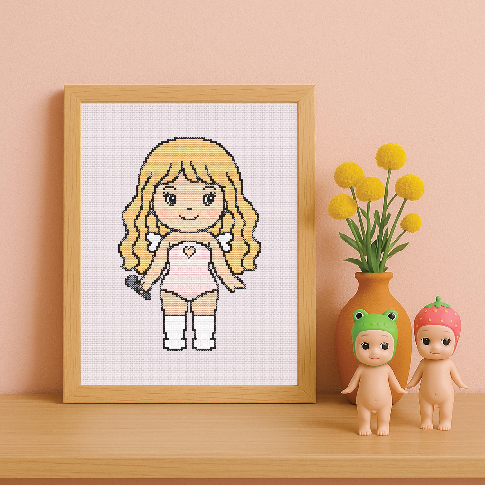 Sabrina Carpenter Sonny Angel Cross Stitch Pattern PDF - Etsy