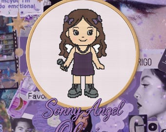 Olivia Rodrigo Sonny Angel Cross Stitch Pattern PDF