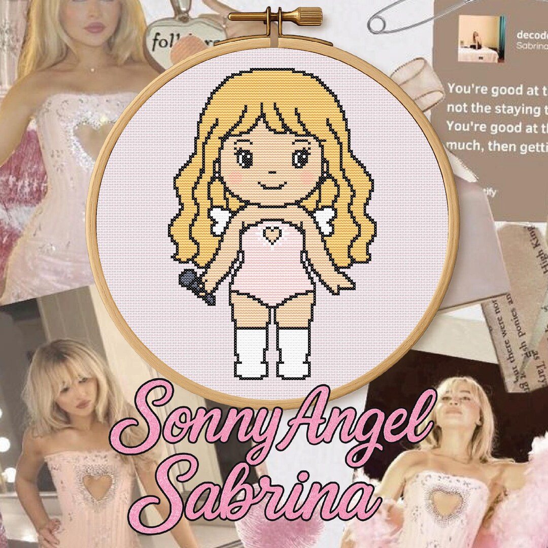 Sabrina Carpenter Sonny Angel Cross Stitch Pattern PDF - Etsy UK