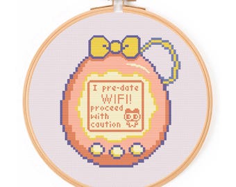 Funny Tamagotchi Cross Stitch Pattern: 90s Retro Embroidery (Digital PDF)