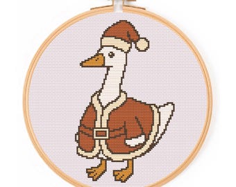Cottagecore Christmas Goose Cross Stitch Pattern PDF