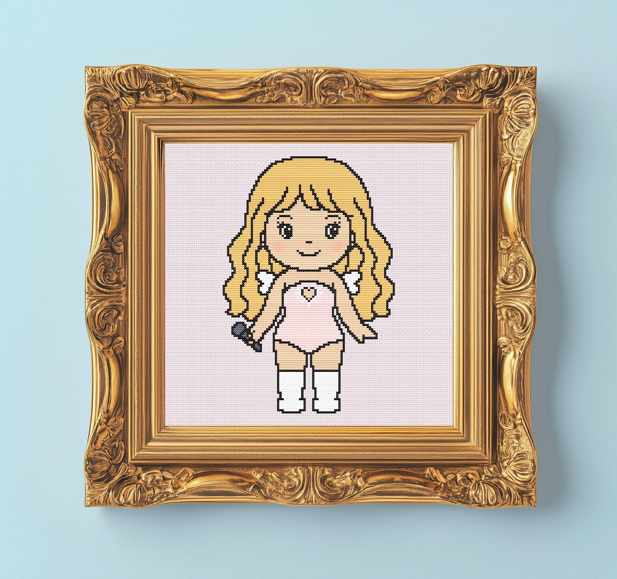 Sabrina Carpenter Sonny Angel Cross Stitch Pattern PDF - Etsy