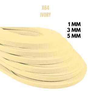 1000 Quilling Paper Strips Ivory, 1–3–5 mm Choice, 80 gsm, 5 Packs, X64 image 1