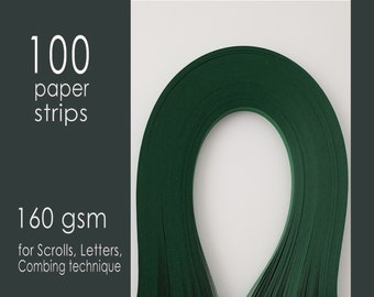 500 Stronger Paper Quilling Strips Forest Green 5 mm Width 297 mm Length/strip 160 gsm for letters, combing, husking, scrolls (5 packs), D91
