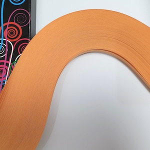 200 bandes de papier pêche, 130 g/m², largeur 3/5 mm, technique de quilling, marque Mustash
