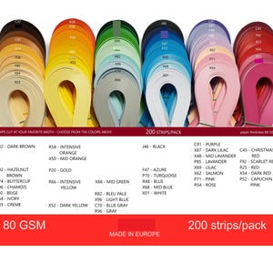 Custom Quilling Paper Strips, Color & Width Choice, 20 Packs image 3