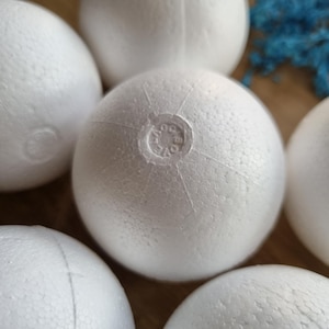 Palline di polistirolo 6 cm, sfere di polistirolo pre-marcate, schiuma bianca, per ornamenti trapuntati, Kimekomi, decoupage, quilling