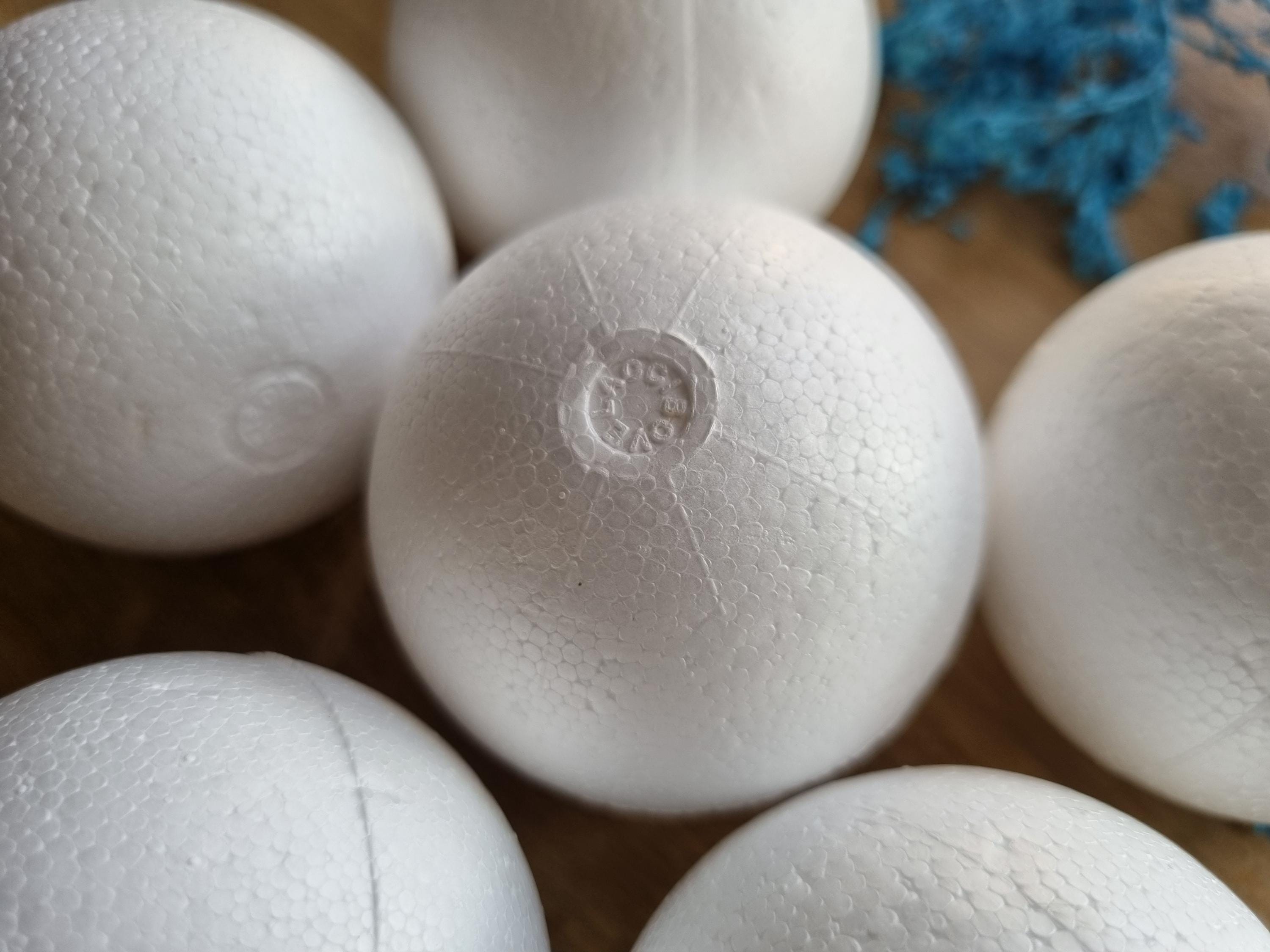 Styrofoam Balls 6 cm, pre-marked Polystyrene Spheres, White Foam, Perfect for Quilted Ornaments, Kimekomi, Decoupage, Quilling and Holiday