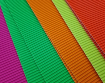 Neon Corrugated Cardstock: 10 Sheets, Scrapbook & Quilling Paper (30cm x 21cm)