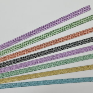 Lucky Stars Paper Strips (24 strips) Pearlescent Origami Paper, One-face Paper, 0.5&quot;x10&quot; (1x25 cm)