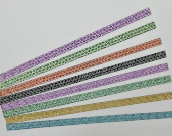 Lucky Stars Paper Strips (136 strips) Pearlescent Origami Paper, One-face Paper, 0.5"x10" (1.2x26 cm)