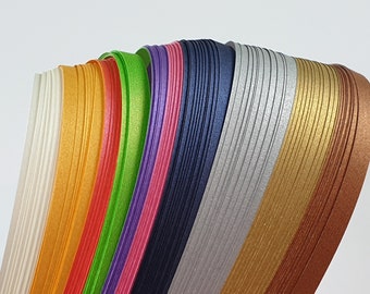 Metallic Quilling Paper Strips, 10 Colors, Sticky End, 425x5mm