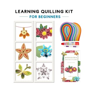 Papier Quilling Kit für Anfänger - Entspannendes Handwerk mit Werkzeugen und 6 Anleitungen