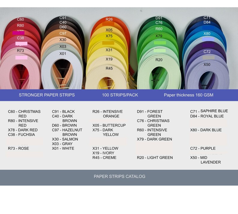 Custom Quilling Paper Strips, Color & Width Choice, 20 Packs image 6