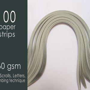 500 bandes de papier pour Quilling Gris 5 mm Largeur 297 mm Longueur/bande 160 g/m² pour lettres, peignage, décorticage, rouleaux (1 jeu), F109