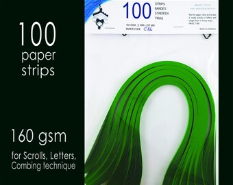500 Paper Quilling Strips Christmas Green 5 mm Width 297 mm Length/strip 160 gsm for letters, combing, husking, scrolls
