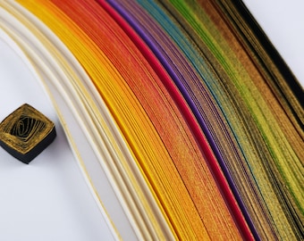 Golden edges quilling paper 200 Long strips with sticky end "Goodbye glue" 425 mm x 5 mm 120 gsm DACO