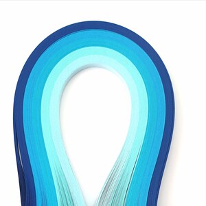 1000 tiras de papel quilling paleta azul 5 mm 80 g/m² A06, 5 pacotes