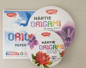Origami Paper Round or Square 100 sheets 10 colours - DACO