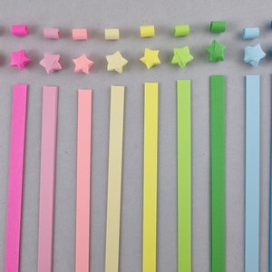 Bandes de papier de 10 mm Couleurs fluorescentes, Bandes pour quilling, Perles de papier, Étoiles porte-bonheur, Tissage de papier, 2 pièces