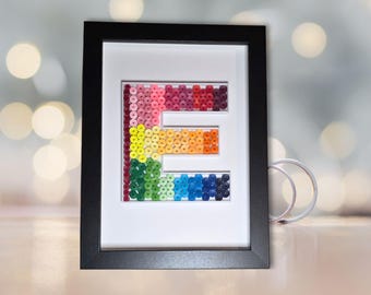 Vassoio porta lettere personalizzabile e riempibile per quilling, iniziale in PLA bianco da 20 cm