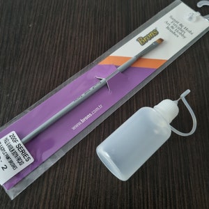 Precision tip glue applicator and brush