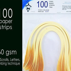 500 Cardstock Quilling Strips Ivory 5 mm Width 297 mm Length/strip 160 gsm for letters, combing, husking, scrolls (5 sets)