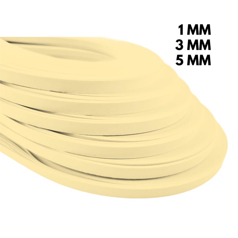 1000 Quilling Paper Strips Ivory, 1–3–5 mm Choice, 80 gsm, 5 Packs, X64 image 8