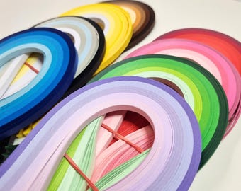 Quilling Paper Strips - 3mm, 5mm, 7mm, 10mm Widths - Paper Crafting Supplies