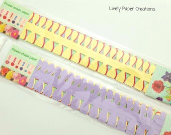 Carta con frange per fiori, 8 fogli, lunghezza 50 cm, 4 colori, fiori pretagliati