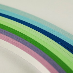 1000 Quilling Paper Strips Cold palette, 5 mm 80 gsm, 8 colors, X98, 5 packs