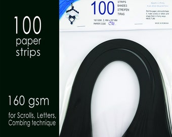500 Paper Quilling Strips Black 5 mm Width 297 mm Length/strip 160 gsm for letters, combing, husking, scrolls (5 sets), C91