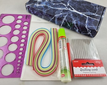 Paper Quilling Kits 3D Outils pour Quilling DIY Kit Quilling Complet Débutant Kit De Peinture en Papier pour Paperolles pour Adultes Enfants 20 inches Kit De Peinture sur Papier Quilling