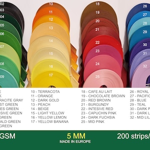 Strisce di carta per quilling da 5 mm, 200 pezzi, 130 g/m²