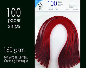 500 Paper Quilling Strips Christmas Red 5 mm Width 297 mm Length/strip 160 gsm for letters, combing, husking, scrolls