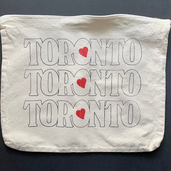 Vintage Toronto Love Canvas Pouch with Silkscreened Supergraphic circa 1970’s