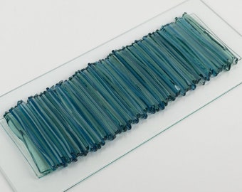 Fused Glass Wall Art – Ocean Waves | Handmade Coastal Home Decor | Modern Glass Wall Panel | Contemporary Accent Piece